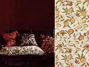 WILLIAM MORRIS FRUIT EMBROIDERY FABRIC